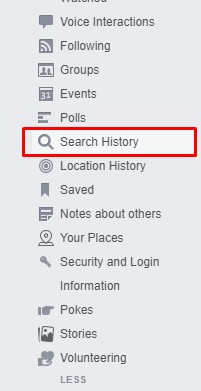 ประวัติการค้นหา delete-hitory-facebook
